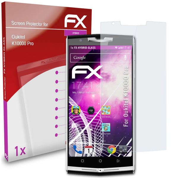 atFoliX FX-Hybrid-Glass Panzerglasfolie für Oukitel K10000 Pro