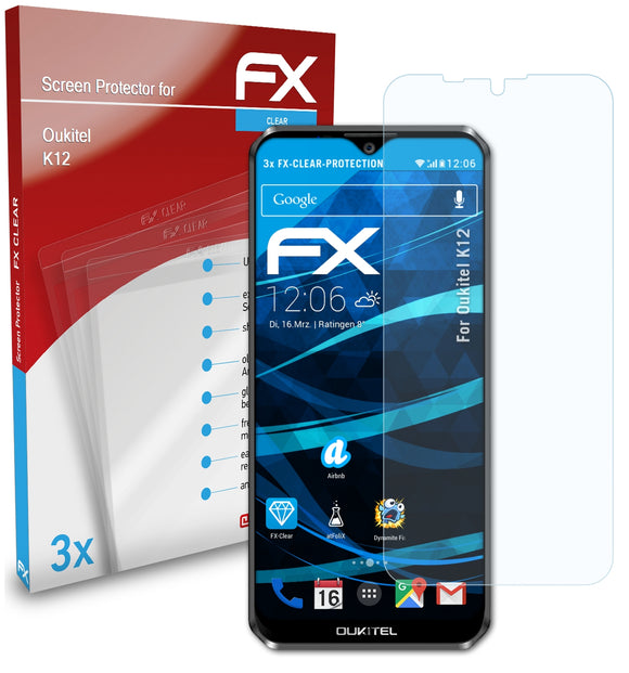 atFoliX FX-Clear Schutzfolie für Oukitel K12