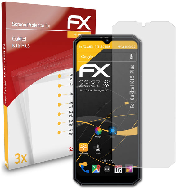 atFoliX FX-Antireflex Displayschutzfolie für Oukitel K15 Plus