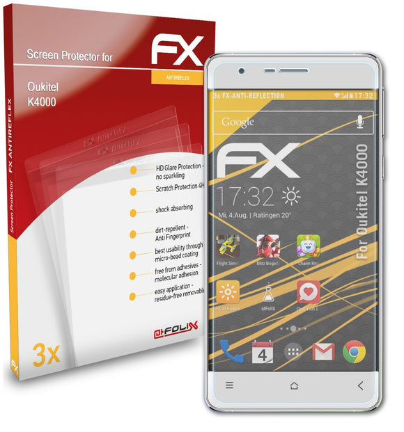 atFoliX FX-Antireflex Displayschutzfolie für Oukitel K4000