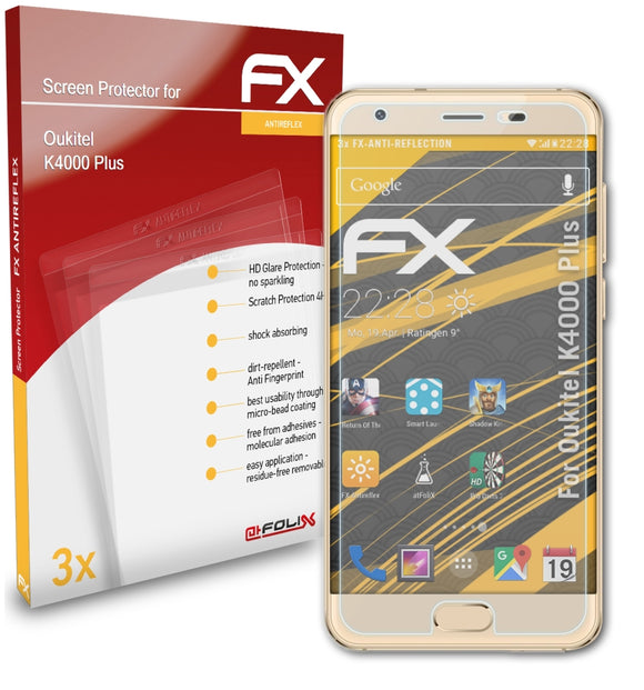 atFoliX FX-Antireflex Displayschutzfolie für Oukitel K4000 Plus