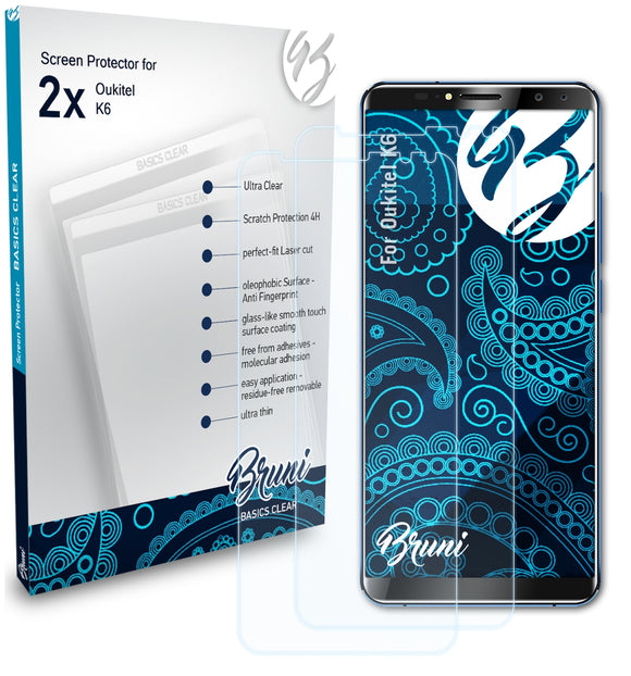 Bruni Basics-Clear Displayschutzfolie für Oukitel K6