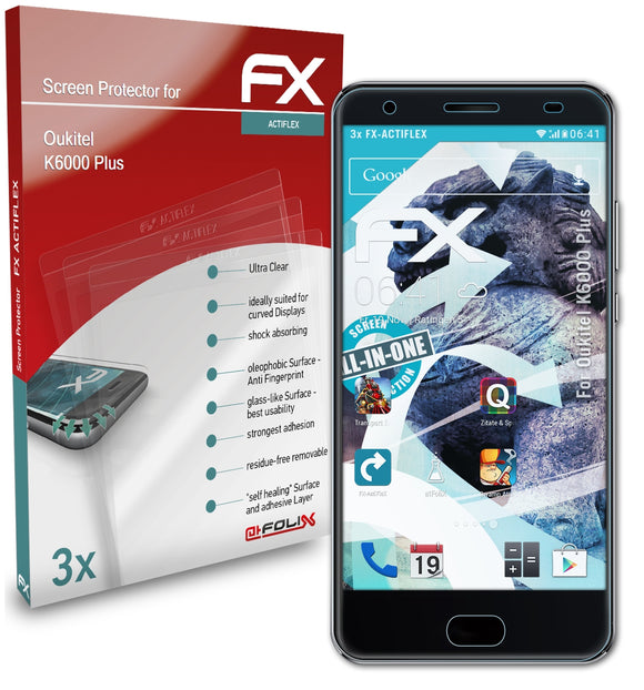 atFoliX FX-ActiFleX Displayschutzfolie für Oukitel K6000 Plus