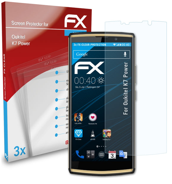 atFoliX FX-Clear Schutzfolie für Oukitel K7 Power