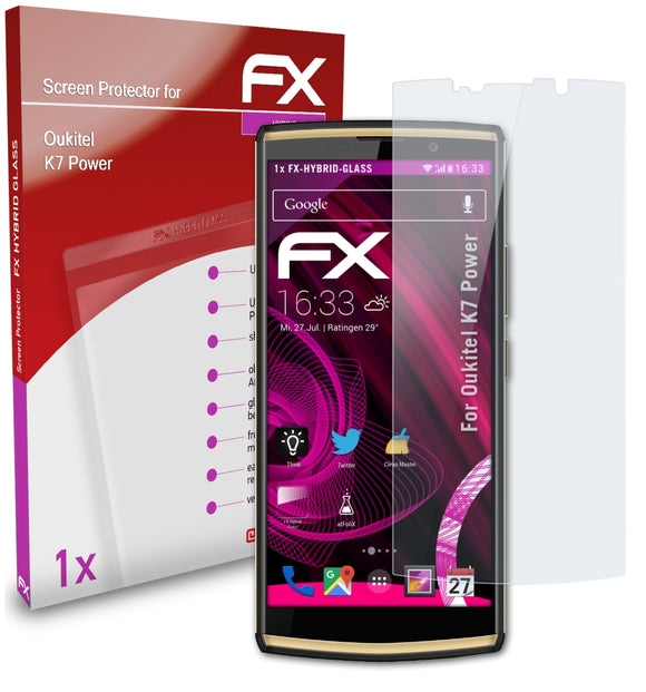 atFoliX FX-Hybrid-Glass Panzerglasfolie für Oukitel K7 Power