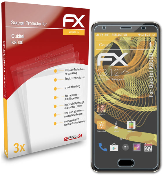 atFoliX FX-Antireflex Displayschutzfolie für Oukitel K8000