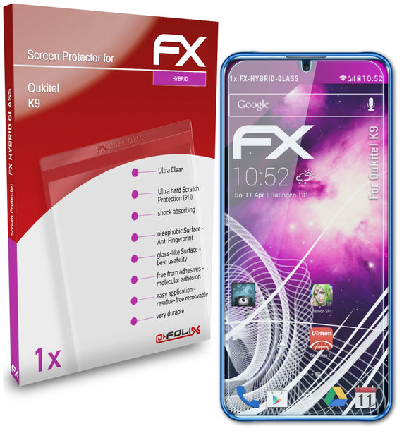 atFoliX FX-Hybrid-Glass Panzerglasfolie für Oukitel K9