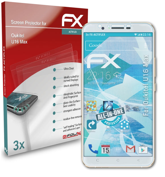 atFoliX FX-ActiFleX Displayschutzfolie für Oukitel U16 Max