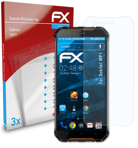atFoliX FX-Clear Schutzfolie für Oukitel WP1