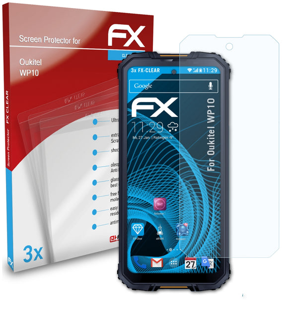 atFoliX FX-Clear Schutzfolie für Oukitel WP10