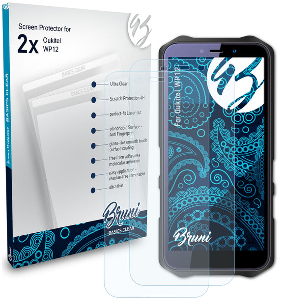 Bruni Basics-Clear Displayschutzfolie für Oukitel WP12