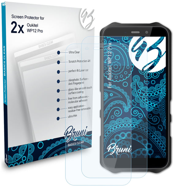 Bruni Basics-Clear Displayschutzfolie für Oukitel WP12 Pro
