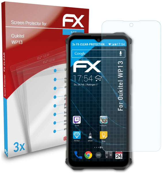 atFoliX FX-Clear Schutzfolie für Oukitel WP13