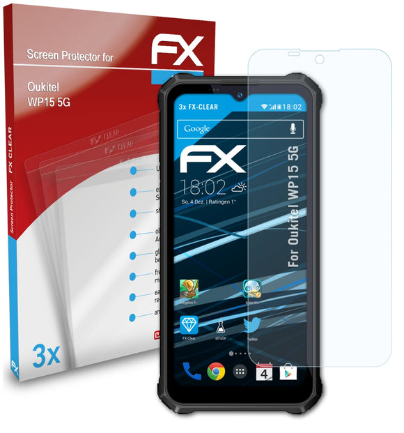 atFoliX FX-Clear Schutzfolie für Oukitel WP15 5G