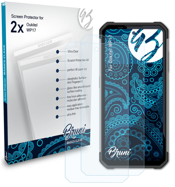 Bruni Basics-Clear Displayschutzfolie für Oukitel WP17