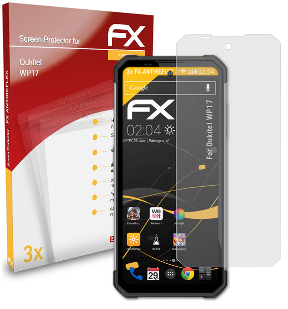 atFoliX FX-Antireflex Displayschutzfolie für Oukitel WP17