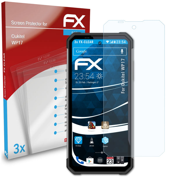 atFoliX FX-Clear Schutzfolie für Oukitel WP17