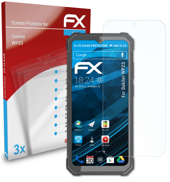 atFoliX FX-Clear Schutzfolie für Oukitel WP23