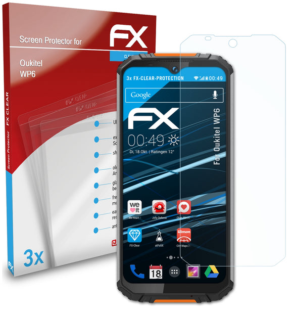 atFoliX FX-Clear Schutzfolie für Oukitel WP6