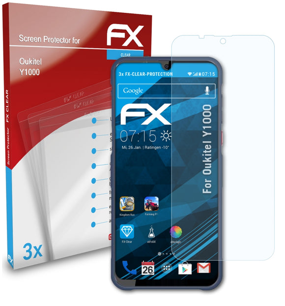 atFoliX FX-Clear Schutzfolie für Oukitel Y1000