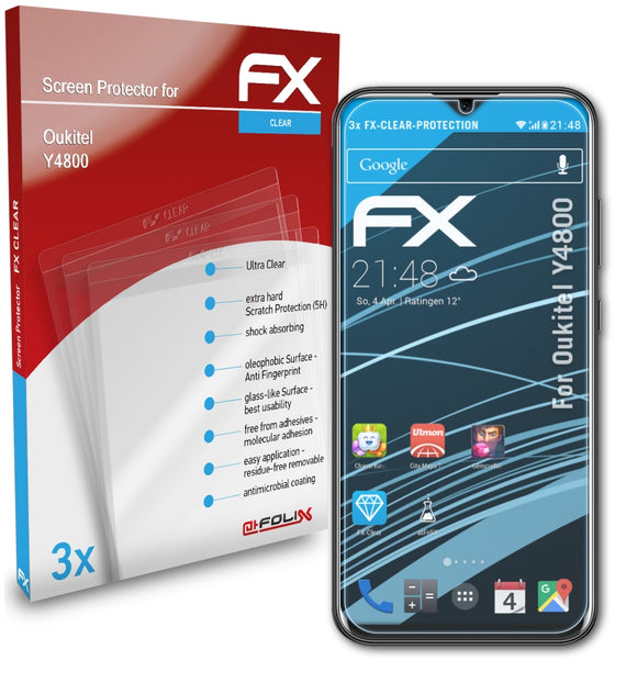 atFoliX FX-Clear Schutzfolie für Oukitel Y4800