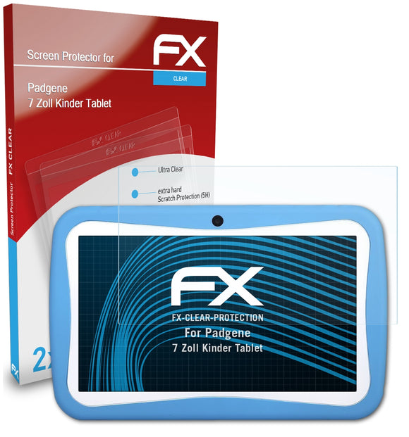 atFoliX FX-Clear Schutzfolie für Padgene 7 Zoll Kinder Tablet