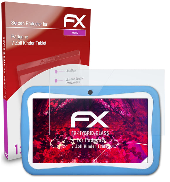 atFoliX FX-Hybrid-Glass Panzerglasfolie für Padgene 7 Zoll Kinder Tablet
