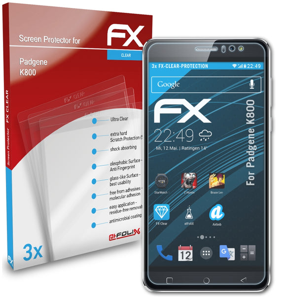 atFoliX FX-Clear Schutzfolie für Padgene K800