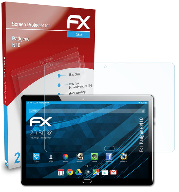 atFoliX FX-Clear Schutzfolie für Padgene N10