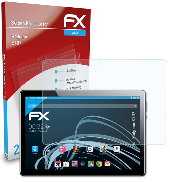 atFoliX FX-Clear Schutzfolie für Padgene S107