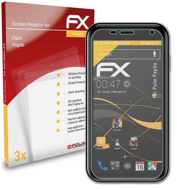 atFoliX FX-Antireflex Displayschutzfolie für Palm Pepito
