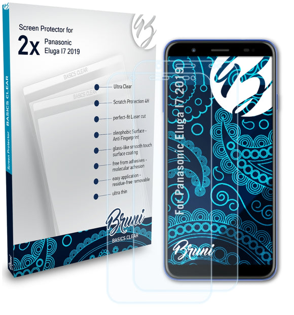 Bruni Basics-Clear Displayschutzfolie für Panasonic Eluga I7 (2019)