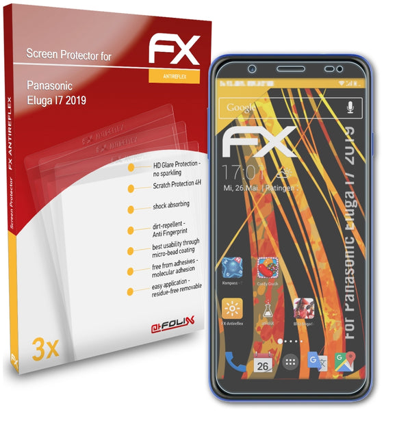 atFoliX FX-Antireflex Displayschutzfolie für Panasonic Eluga I7 (2019)