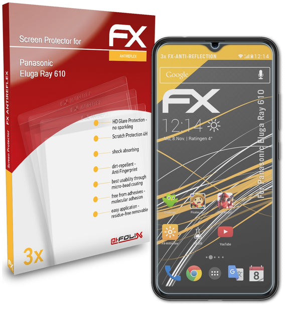 atFoliX FX-Antireflex Displayschutzfolie für Panasonic Eluga Ray 610