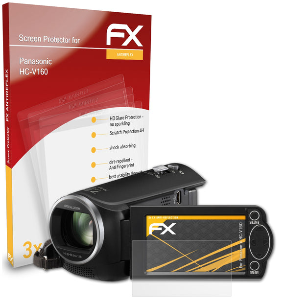 atFoliX FX-Antireflex Displayschutzfolie für Panasonic HC-V160