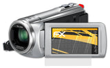 atFoliX Panzerfolie kompatibel mit Panasonic HC-V210, entspiegelnde und stoßdämpfende FX Schutzfolie (3X)