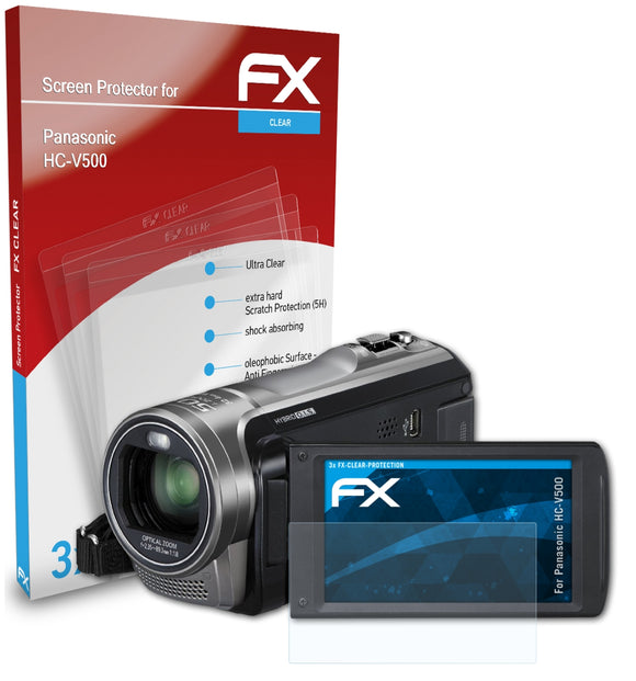 atFoliX FX-Clear Schutzfolie für Panasonic HC-V500
