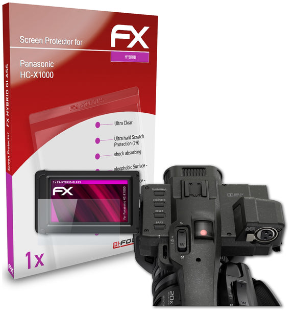 atFoliX FX-Hybrid-Glass Panzerglasfolie für Panasonic HC-X1000