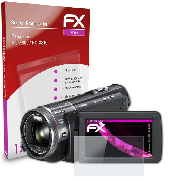 atFoliX FX-Hybrid-Glass Panzerglasfolie für Panasonic HC-X800 / HC-X810