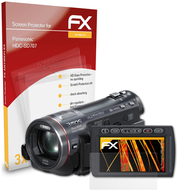 atFoliX FX-Antireflex Displayschutzfolie für Panasonic HDC-SD707