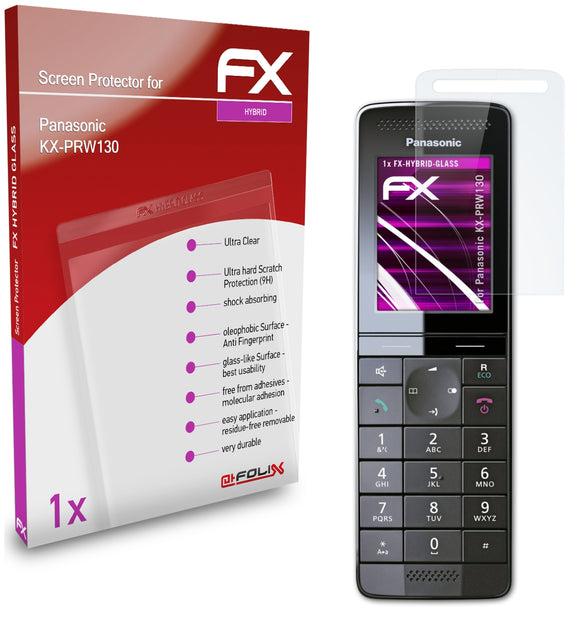 atFoliX FX-Hybrid-Glass Panzerglasfolie für Panasonic KX-PRW130