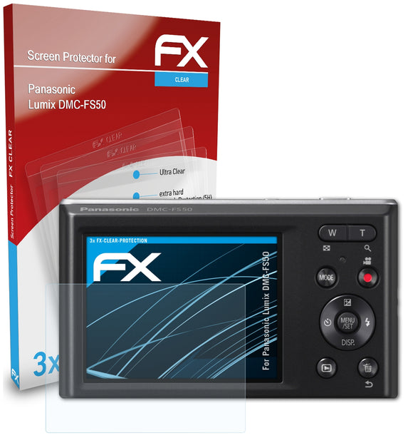 atFoliX FX-Clear Schutzfolie für Panasonic Lumix DMC-FS50