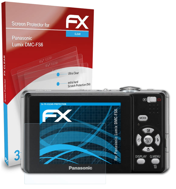 atFoliX FX-Clear Schutzfolie für Panasonic Lumix DMC-FS6