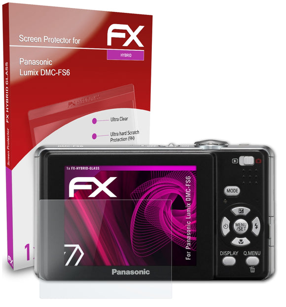 atFoliX FX-Hybrid-Glass Panzerglasfolie für Panasonic Lumix DMC-FS6