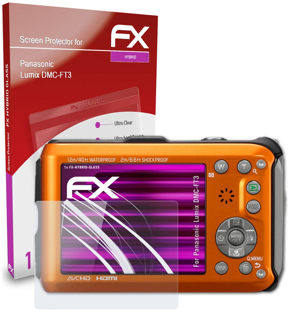 atFoliX FX-Hybrid-Glass Panzerglasfolie für Panasonic Lumix DMC-FT3