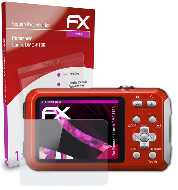 atFoliX FX-Hybrid-Glass Panzerglasfolie für Panasonic Lumix DMC-FT30