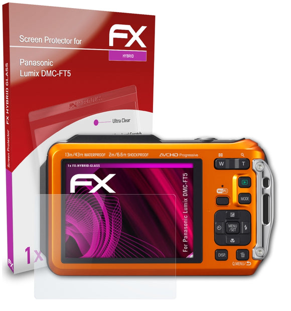 atFoliX FX-Hybrid-Glass Panzerglasfolie für Panasonic Lumix DMC-FT5