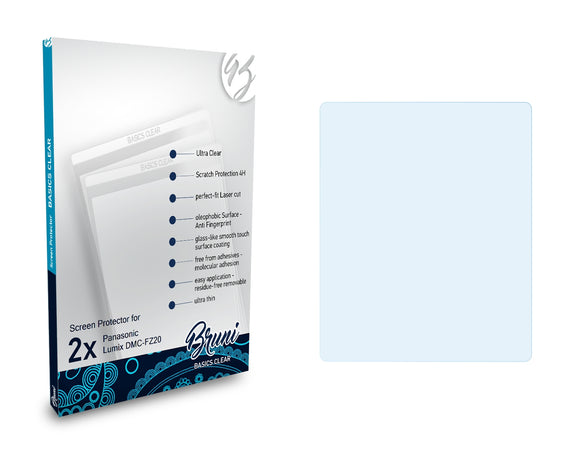 Bruni Basics-Clear Displayschutzfolie für Panasonic Lumix DMC-FZ20
