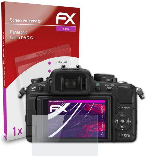 atFoliX FX-Hybrid-Glass Panzerglasfolie für Panasonic Lumix DMC-G1