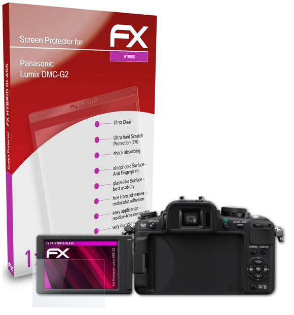 atFoliX FX-Hybrid-Glass Panzerglasfolie für Panasonic Lumix DMC-G2